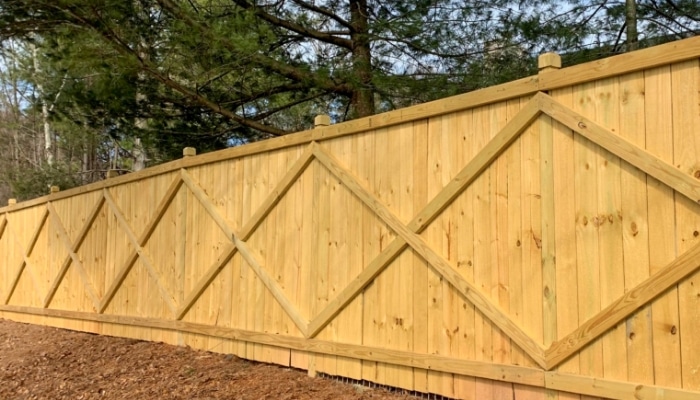 X Brace Privacy Fence With Dado Posts